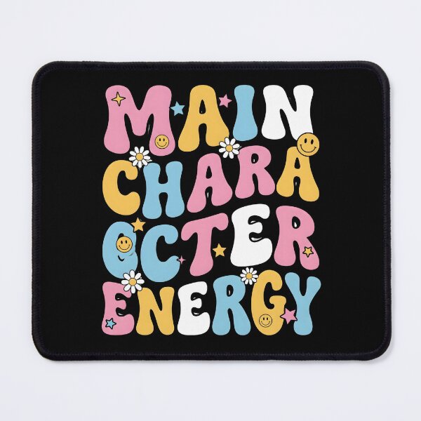 Item preview, Main Character Energy Cute Retro Typography T-Shirt | Positive Aesthetic Smiley Gift designed and sold by StickerNestYou.