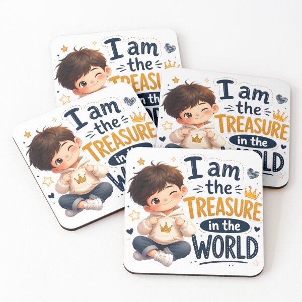 Item preview, I Am the Treasure in the World – Cute Self-Love & Confidence Cartoon Kids Design designed and sold by HoMya.