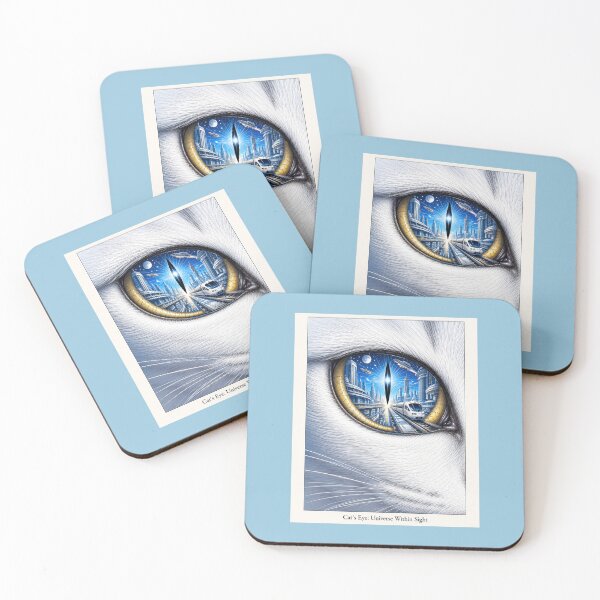 Item preview, Cat’s Eye: Universe Within Sight | Futuristic White Cat Sci-Fi Art designed and sold by sunbowjp stadio.