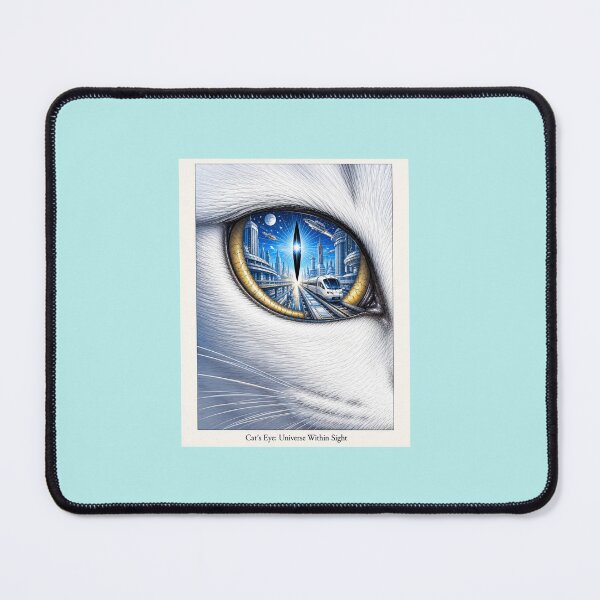 Item preview, Cat’s Eye: Universe Within Sight | Futuristic White Cat Sci-Fi Art designed and sold by sunbowjp stadio.