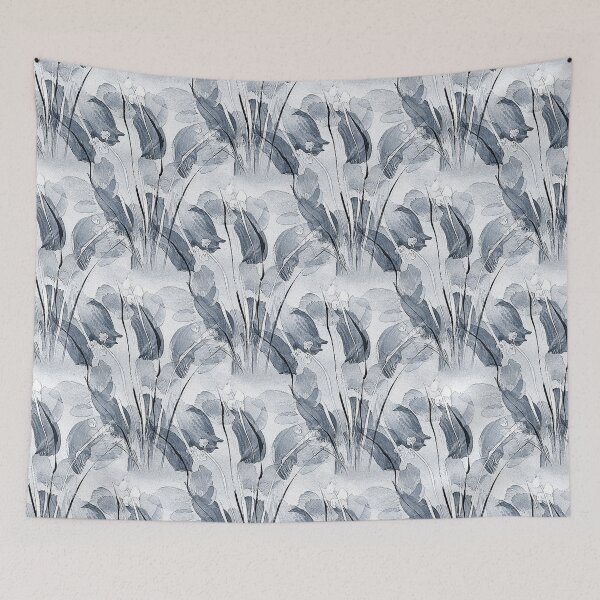 Item preview, Spring Painterly Blue Garden Flowers  designed and sold by Artistestella.