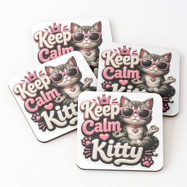 Item preview, Keep Calm Kitty Cute 3D Cat designed and sold by MR4me.