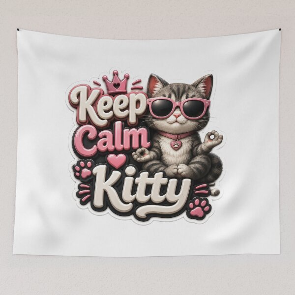 Item preview, Keep Calm Kitty Cute 3D Cat designed and sold by MR4me.