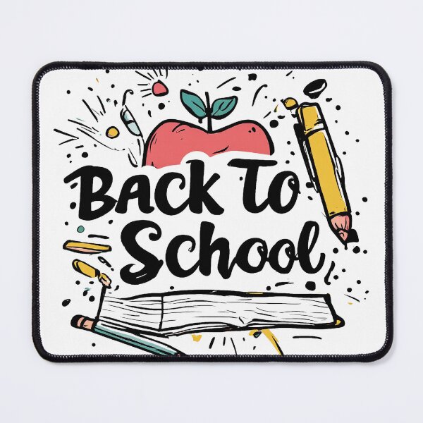 Item preview, Back to School – Hand-Lettered Apple & Books Illustration designed and sold by Burnt Cloth Tees.