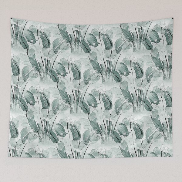 Item preview, Spring Painterly Teal Garden Flowers  designed and sold by Artistestella.