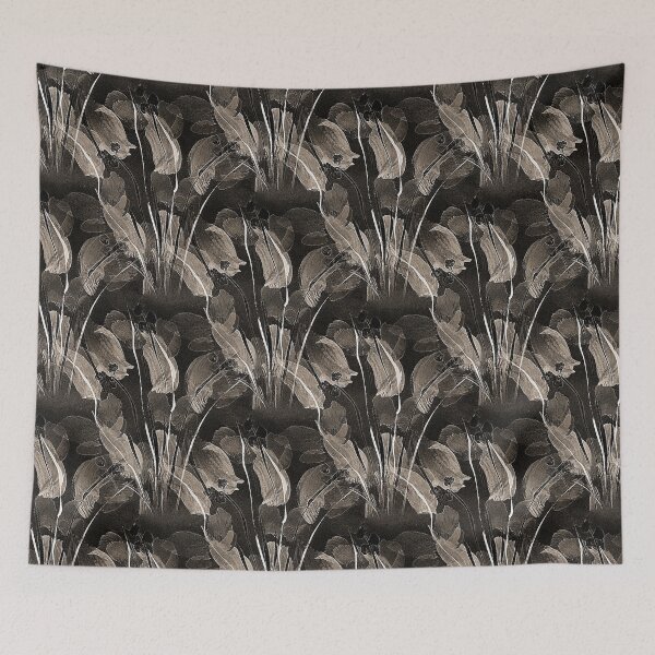 Item preview, Dark Painterly Brown Garden Flowers designed and sold by Artistestella.