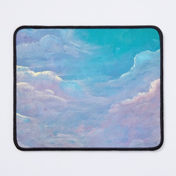 Item preview, Cloudscape in light pink, teal and aqua designed and sold by ArtwithaFriend.