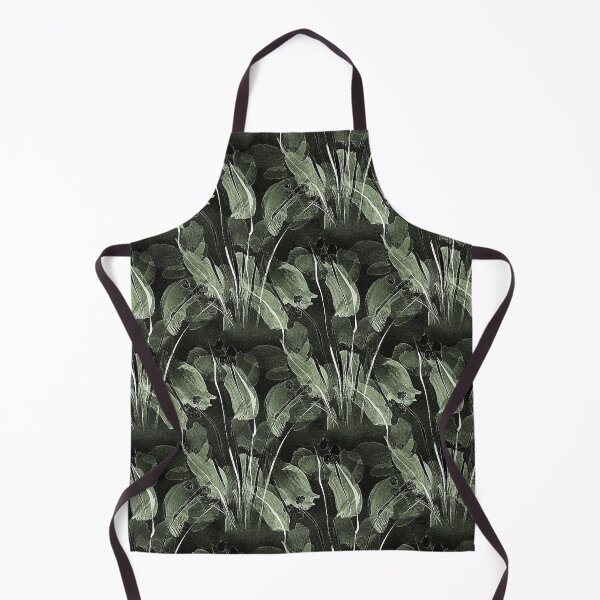 Item preview, Dark Painterly Green Garden Flowers designed and sold by Artistestella.