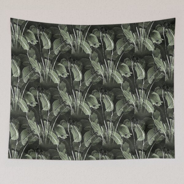 Item preview, Dark Painterly Green Garden Flowers designed and sold by Artistestella.