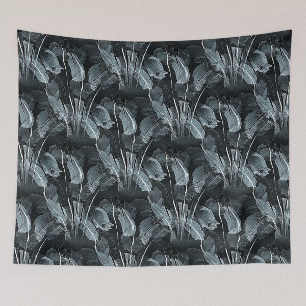 Item preview, Dark Painterly Blue Garden Flowers designed and sold by Artistestella.
