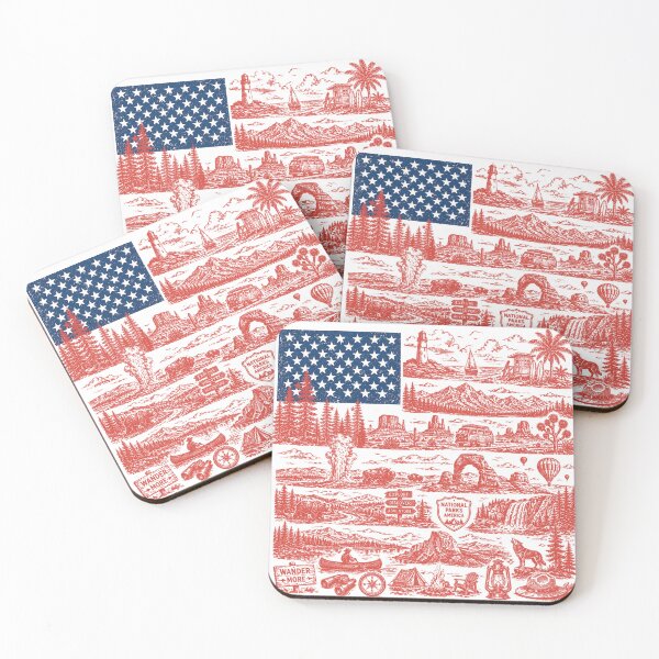 Item preview, National Parks American Flag, Patriotic USA Nature Graphic, 4th of July design, Outdoor USA National Park, Hiking Fishing Camping Graphic designed and sold by SjoyStudio.