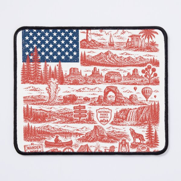 Item preview, National Parks American Flag, Patriotic USA Nature Graphic, 4th of July design, Outdoor USA National Park, Hiking Fishing Camping Graphic designed and sold by SjoyStudio.