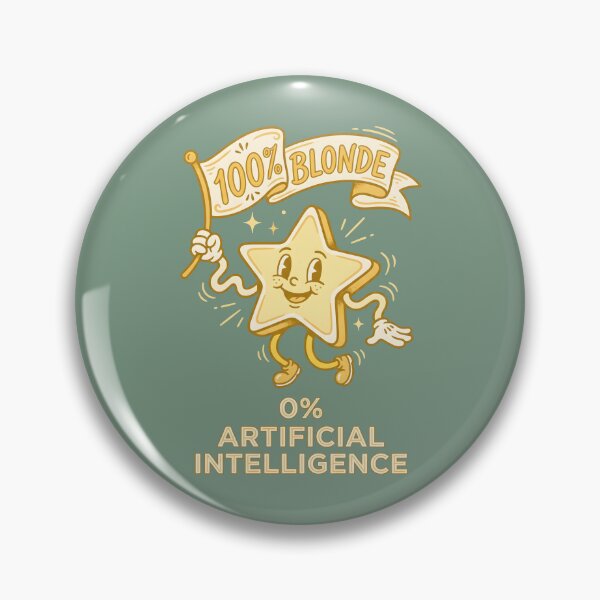 Item preview, 100% Blonde 0% Artificial Intelligence Vintage Cartoon Blonde Humor designed and sold by SplashTastic.