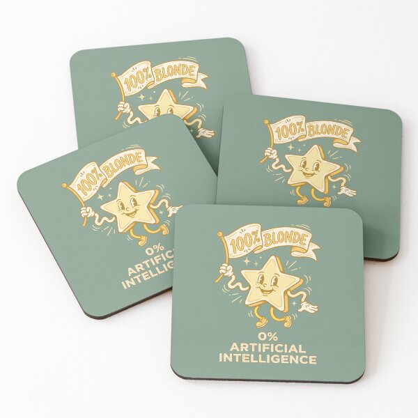 Item preview, 100% Blonde 0% Artificial Intelligence Vintage Cartoon Blonde Humor designed and sold by SplashTastic.