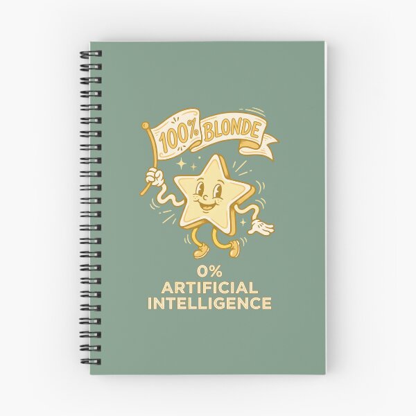 Item preview, 100% Blonde 0% Artificial Intelligence Vintage Cartoon Blonde Humor designed and sold by SplashTastic.