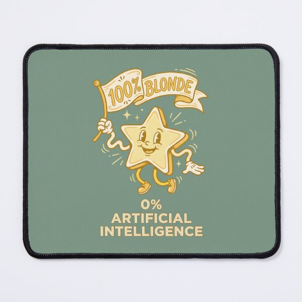 Item preview, 100% Blonde 0% Artificial Intelligence Vintage Cartoon Blonde Humor designed and sold by SplashTastic.