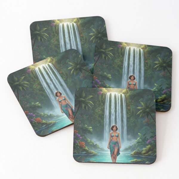 Item preview, Jungle Paradise Waterfall Tropical Oasis Aesthetic designed and sold by GraphixKing999.
