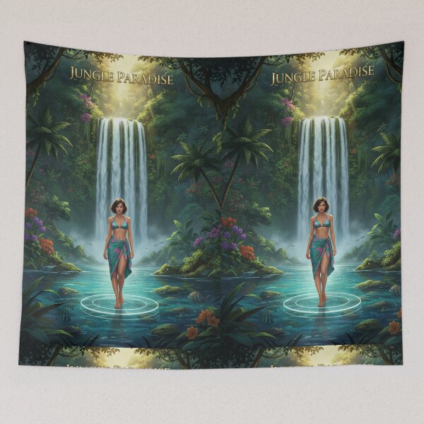 Item preview, Jungle Paradise Waterfall Tropical Oasis Aesthetic designed and sold by GraphixKing999.