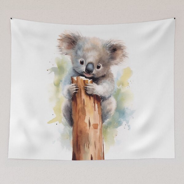 Item preview, Cute Watercolor Baby Koala Clinging to Tree Branch designed and sold by carlosmartil12.