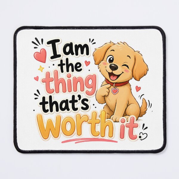 Item preview, I Am the Thing That’s Worth It – Cute Puppy Motivational Cartoon Design designed and sold by HoMya.