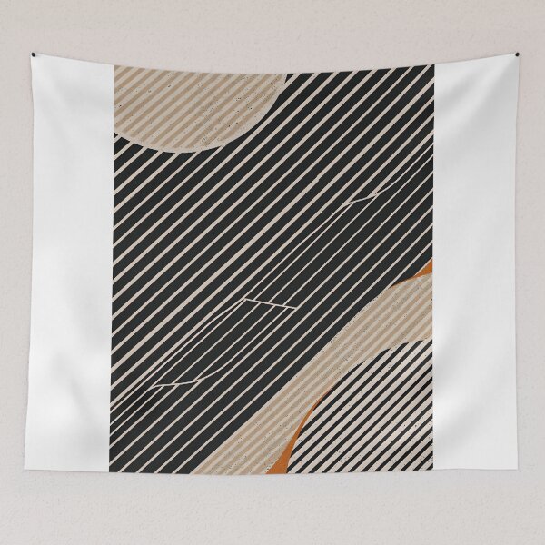 Aperçu de l'œuvre Impression d'art abstrait géométrique - Noir, beige et orange créée et vendue par carlosmartil12.