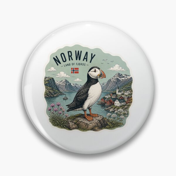 Artikelvorschau, Norwegen Reisekunstabzeichen entworfen und verkauft von PamLeeDesign.