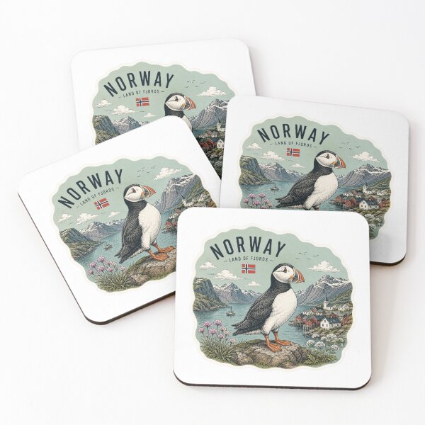 Item preview, Norway Travel Art Badge  designed and sold by PamLeeDesign.