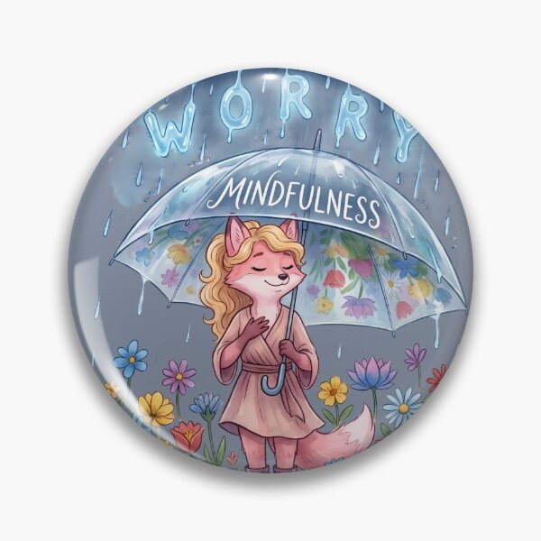 Item preview, Mindfulness Shield Fox Sylvia - Mental Health Watercolor Art designed and sold by Trevor Cutler.