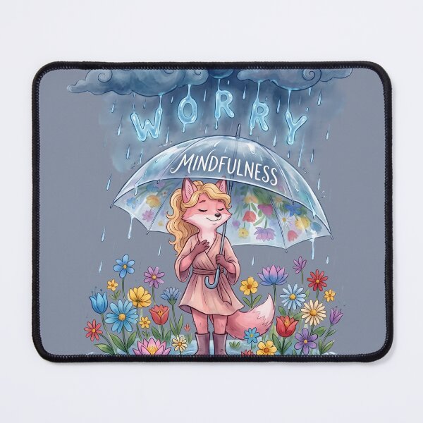 Item preview, Mindfulness Shield Fox Sylvia - Mental Health Watercolor Art designed and sold by Trevor Cutler.