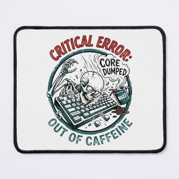 Item preview, Out Of Caffeine Critical Error IT Humor Vintage Mascot designed and sold by SplashTastic.