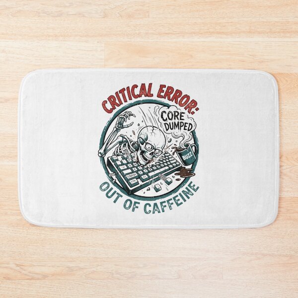 Item preview, Out Of Caffeine Critical Error IT Humor Vintage Mascot designed and sold by SplashTastic.