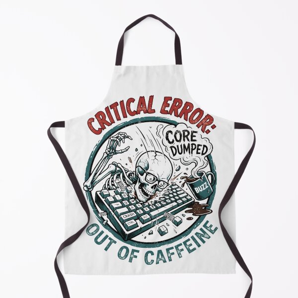 Item preview, Out Of Caffeine Critical Error IT Humor Vintage Mascot designed and sold by SplashTastic.