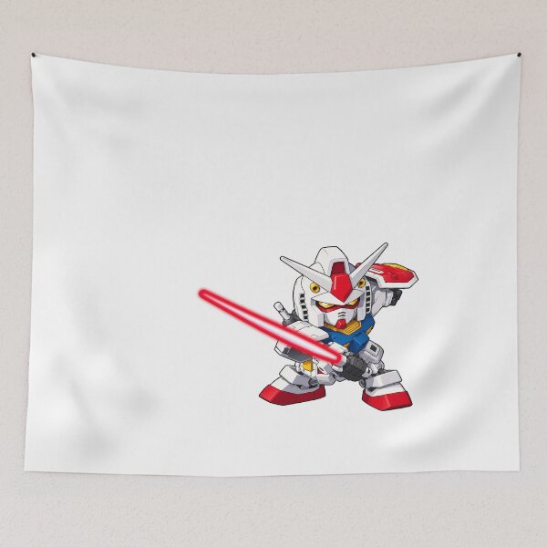 Item preview, cute 2d chibi SD gundam rx 78 in action vector artwork designed and sold by sabartgunpla.