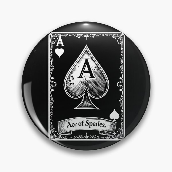 Item preview, Vintage Ace of Spades Playing Card Monochrome Casino Art designed and sold by inkoutninja.