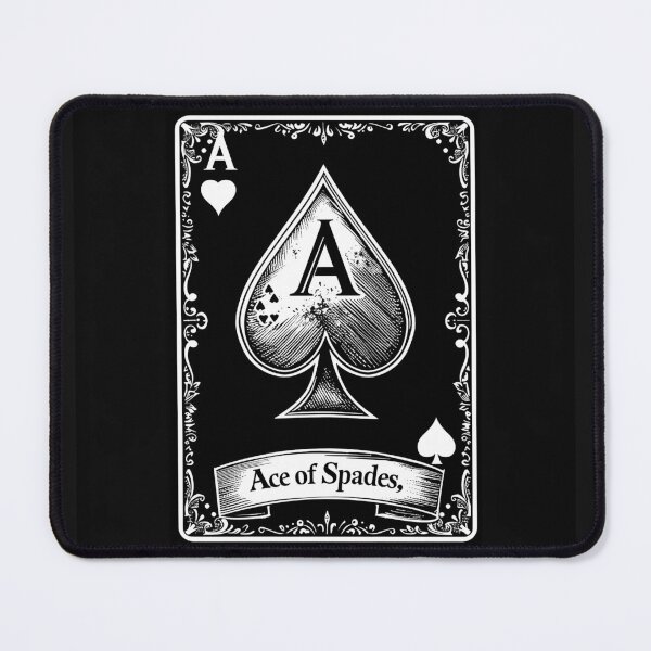 Item preview, Vintage Ace of Spades Playing Card Monochrome Casino Art designed and sold by inkoutninja.