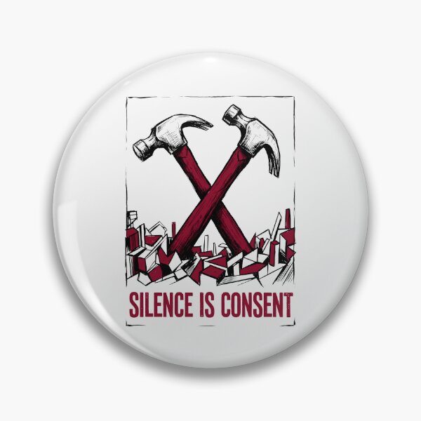 Item preview, Silence Is Consent Industrial Graphic Protest Art Constructivism designed and sold by SplashTastic.