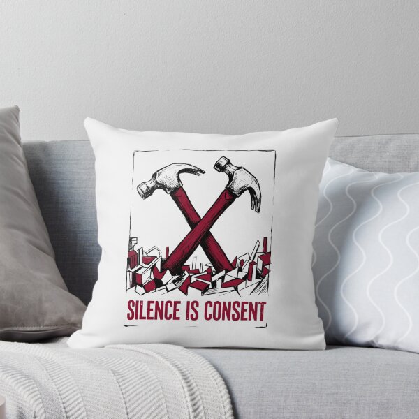 Item preview, Silence Is Consent Industrial Graphic Protest Art Constructivism designed and sold by SplashTastic.