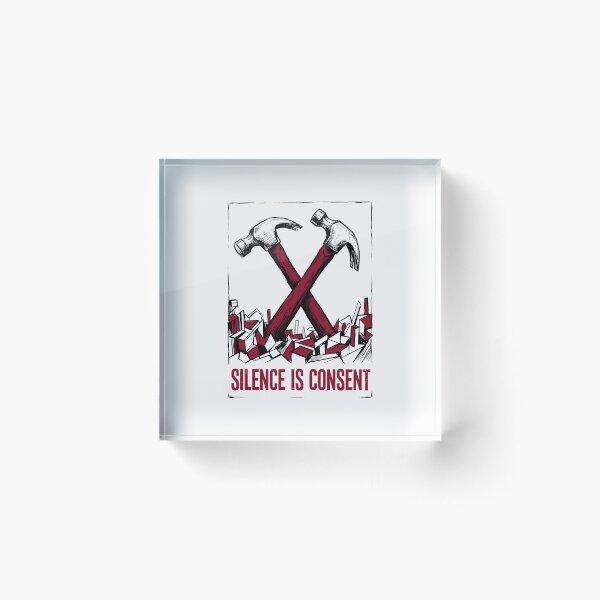 Item preview, Silence Is Consent Industrial Graphic Protest Art Constructivism designed and sold by SplashTastic.