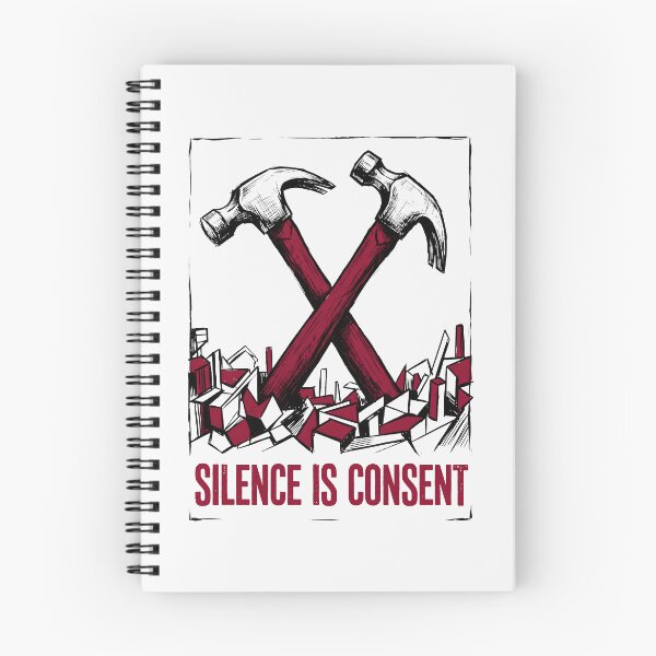 Item preview, Silence Is Consent Industrial Graphic Protest Art Constructivism designed and sold by SplashTastic.