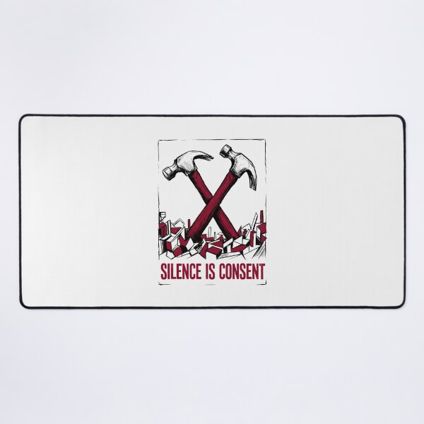 Item preview, Silence Is Consent Industrial Graphic Protest Art Constructivism designed and sold by SplashTastic.