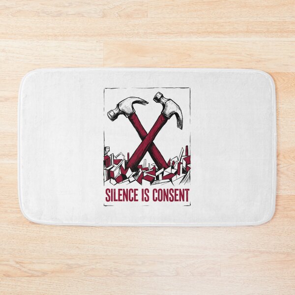 Item preview, Silence Is Consent Industrial Graphic Protest Art Constructivism designed and sold by SplashTastic.
