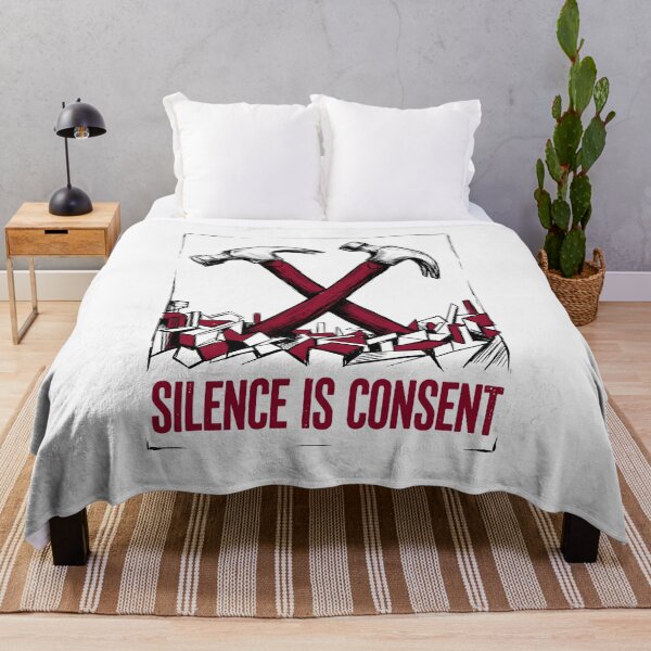 Item preview, Silence Is Consent Industrial Graphic Protest Art Constructivism designed and sold by SplashTastic.