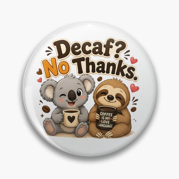 Item preview, Decaf? No Thanks. – Cute Koala & Sloth Coffee Cartoon Design designed and sold by HoMya.
