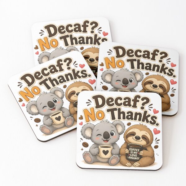 Item preview, Decaf? No Thanks. – Cute Koala & Sloth Coffee Cartoon Design designed and sold by HoMya.