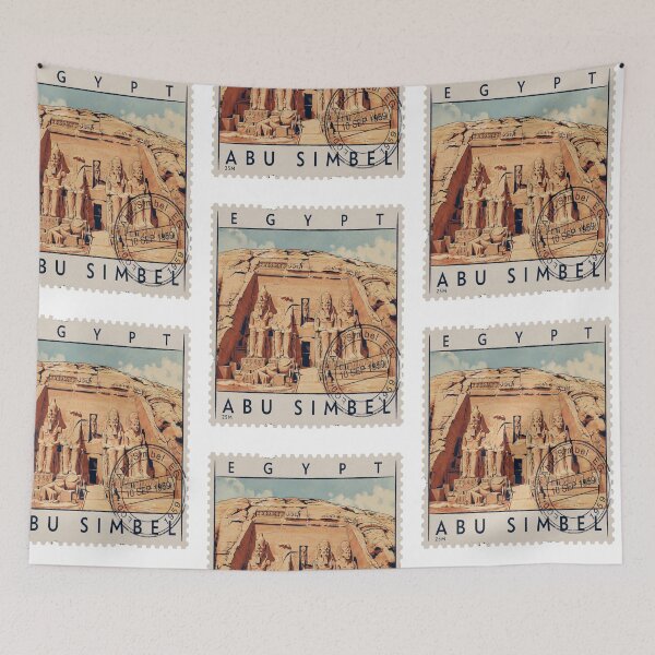 Item preview, Abu Simbel Egypt Colossal Statues Desert Cliff Stamp Sticker designed and sold by stickercuffs.