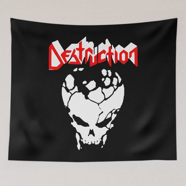 Item preview, White Skull With Red Typography Band designed and sold by nerdyygraphic.