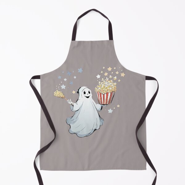 Item preview, Cute Ghost with Popcorn T-Shirt | Spooky Movie Night Cartoon Halloween Design designed and sold by designerbhai009.