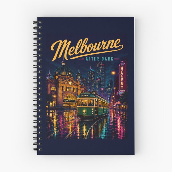 Item preview, Melbourne Tram Night Neon Vintage Retro T-Shirt | Melbourne Australia Tram Lover Gift | Historic City Transport Design designed and sold by Globalcitytees.