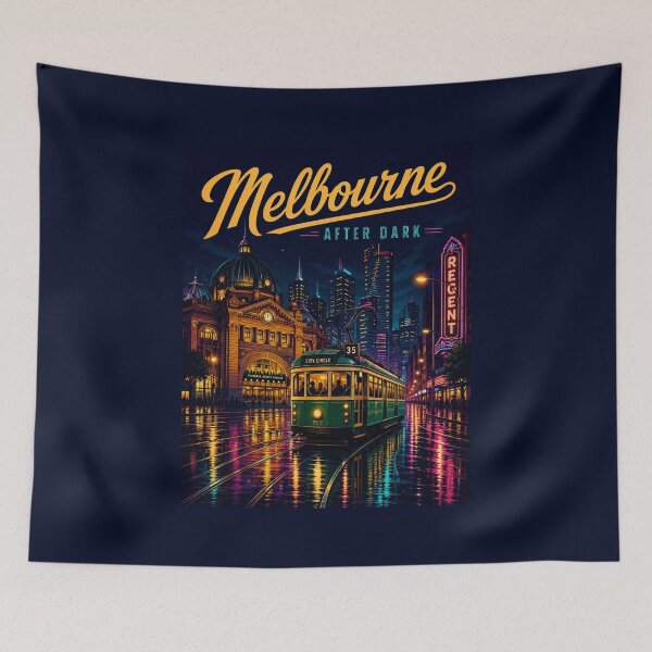 Item preview, Melbourne Tram Night Neon Vintage Retro T-Shirt | Melbourne Australia Tram Lover Gift | Historic City Transport Design designed and sold by Globalcitytees.