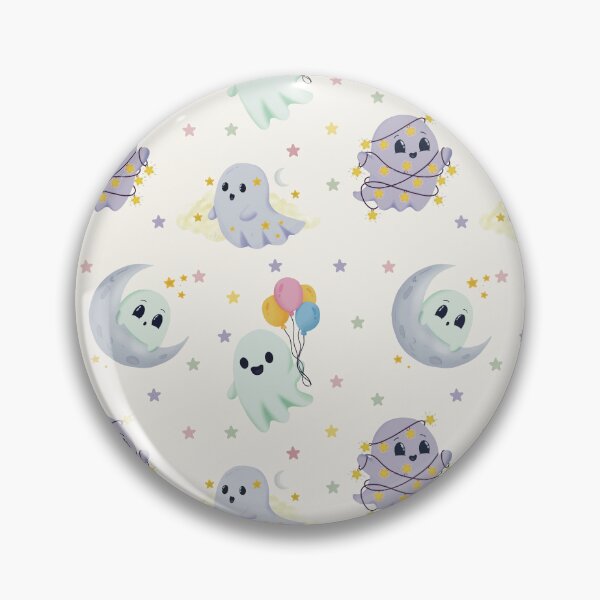 Item preview, Cute Celestial Ghosts Pastel Cream Seamless Halloween Pattern designed and sold by StoriesInGrain.